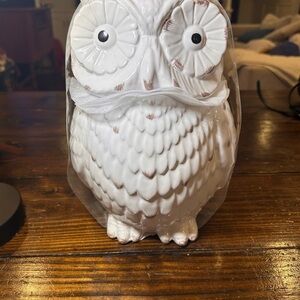 Vintage White Owl Dolomite Cookie Jar – 11″ Ceramic Collectible